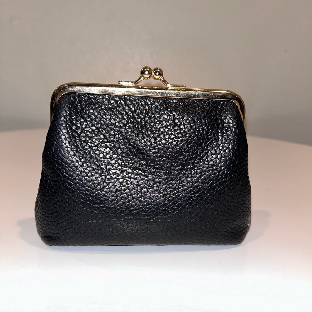 Vintage Dooney & Bourke kiss lock coin wallet gold hardware Black - Picture 2 of 9